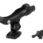 Suport lanseta pescuit din barca Dam Boat Rod Rest, reglabil, grafit, cu inel blocare si montare pe balustrada