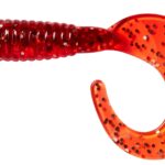 Naluca soft Dam Grub Curl Tail 5.5 cm rosu/argintiu, pentru rapitori, apa dulce si sarata