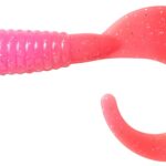 Naluca soft Dam Grub Curl Tail 5.5 cm UV Pink/Silver pentru rapitori, apa dulce si sarata
