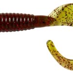 Naluca soft Dam Grub Curl Tail 7cm olive/red pentru rapitori, apa dulce si sarata