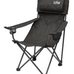Scaun pliant Dam Iconic sustinere 130kg otel, perna groasa 600D, 2 suporturi pahare, husa transport