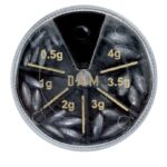 Asortiment plumbi inline Dam Olive 80g 10 bucati, plumbi moi 0.5-4g, distribuitor practic