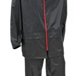 Costum de ploaie Dam Protec, marimea XL, negru, impermeabil, doua piese, poliester/PVC, gluga ajustabila